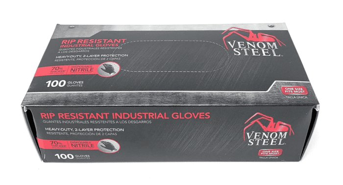 Industrial Nitrile Gloves, 6 Mil, 2 Layer Rip Resistant, One Size Fits Most, 100 Count - Image 5