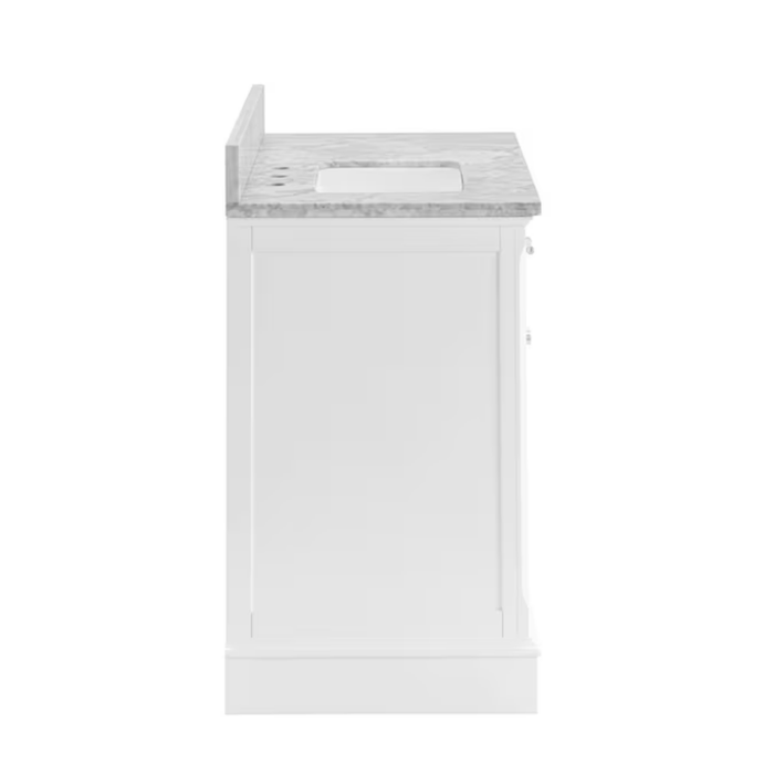 Roveland 36-In White Undermount Single Sink Bathroom Vanity with Carrara Natural Marble Top - Image 17