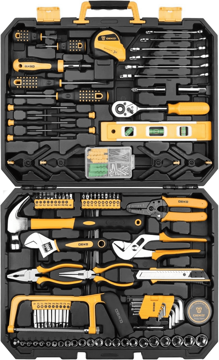 228 Piece Socket Wrench Auto Repair Tool Combination Package Mixed Tool Set Hand Tool Kit with Plastic Toolbox Storage Case