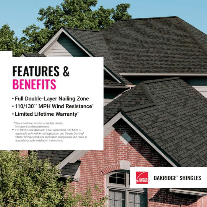 Oakridge AR Onyx Black Laminated Architectural Roof Shingles (32.8-Sq Ft per Bundle) - Image 6