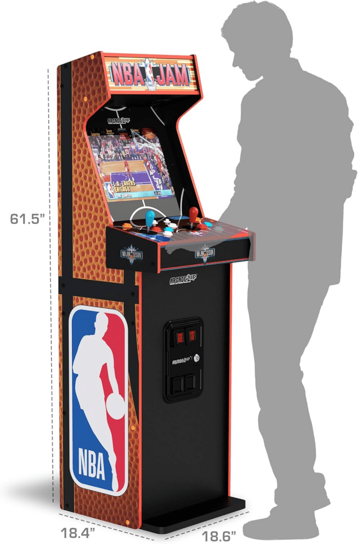 NBA Jam Deluxe 2-Player Control Panel Arcade Machine, Built for Your Home, 5 Foot Tall Cabinet with 3 Classic Games - Image 4