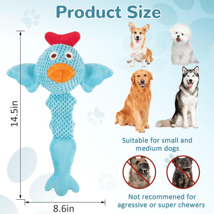 Squeaky Dog Toys for Medium and Small Dogs:Interactive Tug of War Dog Toy for Puppy Teething-Great Plush Dog Toy for Dogs to Keep Them Busy - Image 5