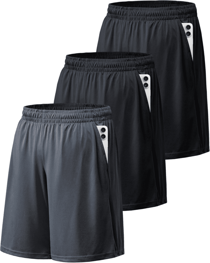 Athletic Shorts for Men with Pockets and Elastic Waistband Quick Dry Activewear