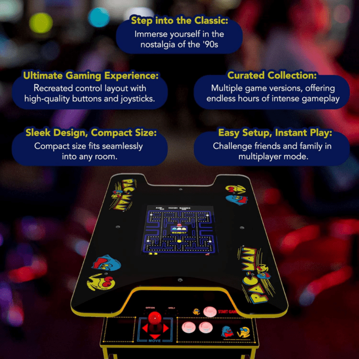 PAC-MAN Arcade Game Table, Full Home Machine, Black Series Edition - Image 6