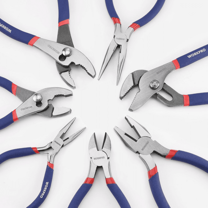 7-Piece  Pliers Set with Groove Joint, Long Nose, Slip Joint, Linesman, and Diagonal Pliers for DIY & Home Use - Image 9