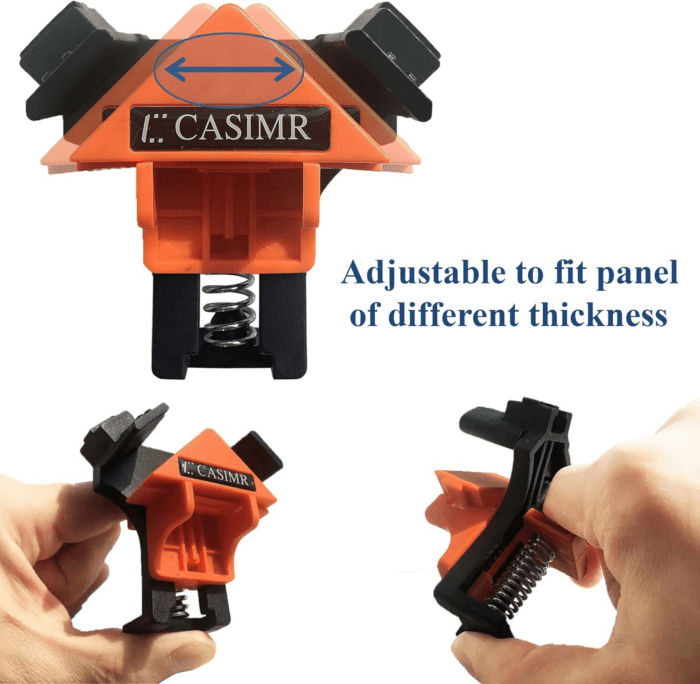 90 Degree Corner Clamp, 4 Pack Adjustable Single Handle Spring Loaded Right Angle Clamp,Swing Woodworking Clip Clamp Tool - Image 3