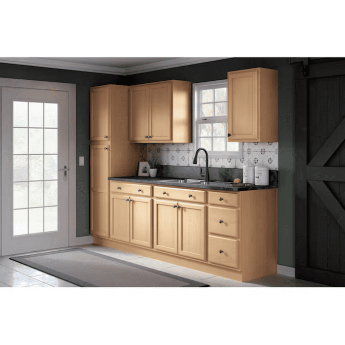 Oak Brook 36-In W X 35-In H X 23.75-In D Natural Unfinished Oak 1-Drawer Base Fully Assembled Cabinet (Flat Panel Square Style) - Image 5