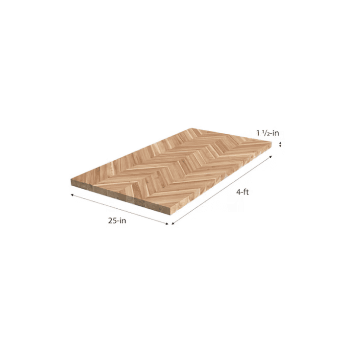 4-Ft X 25-In X 1.5-In Natural Chevron Acacia Butcher Block Countertop - Image 8