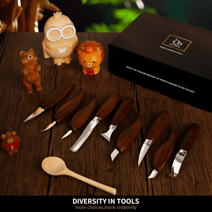 Wood Carving Tools Deluxe-Whittling Knife,Wood Carving Kit,Wood Whittling Kit for Beginners,Spoon Carving Kit,Woodworking Tools Set Large Wood Carving Knife Set - Image 6