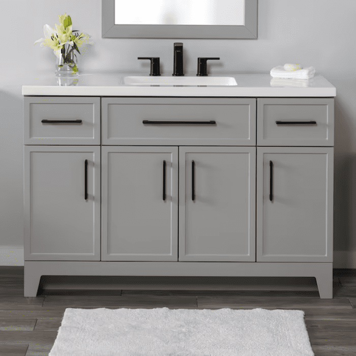 Potter 48-In White Single Sink Bathroom Vanity with White Cultured Marble Top - Image 24