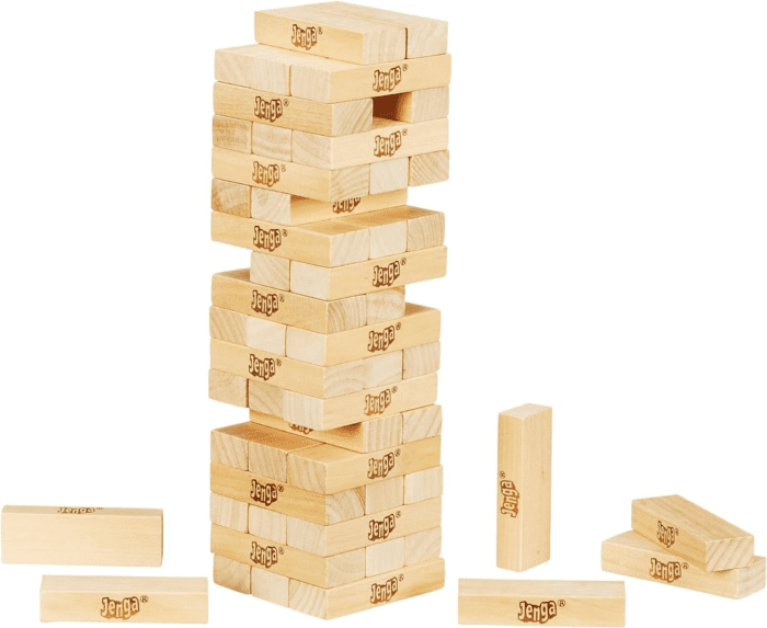 Jenga Wooden Blocks Stacking Tumbling Tower Game | Party Games for Kids & Families | Christmas Stocking Stuffers | Ages 6+ (Amazon Exclusive) - Image 2