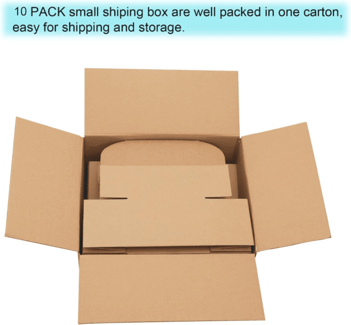 10 Pack Small Shipping Boxes 6X4X3'' Corrugated Small Cardboard Boxes for Shipping, Recyclable Packaging Boxes for Small Business, Mailer, Gift Packing, Crafts Packing, Jewelry Box Shipping, Brown - Image 5