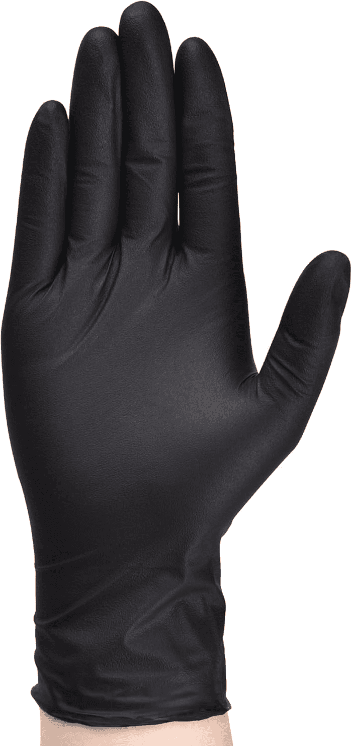 Heavy-Duty Black Disposable Nitrile Gloves, Box of 100, 6-Mil, Fully Textured, Powder-Free, Latex-Free, Non-Sterile - Image 2