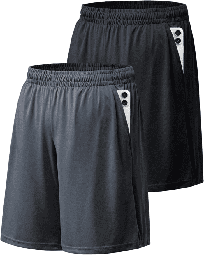 Athletic Shorts for Men with Pockets and Elastic Waistband Quick Dry Activewear