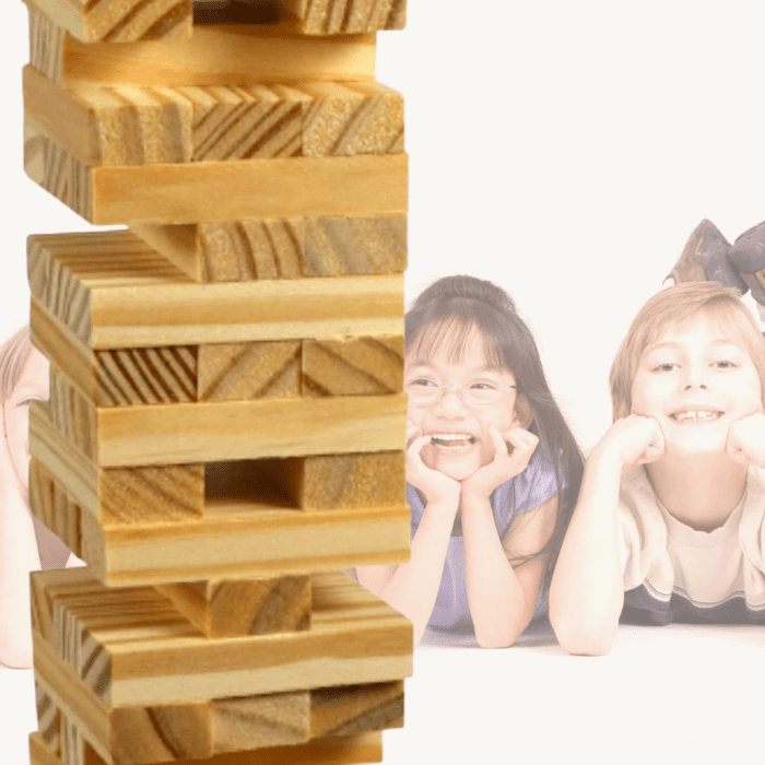 KS Tumbling Tower Game 72 Pieces Challenging Building Blocks Wood Stacking Balancing Backpacking Night Game for House Parties Holiday Travel Set - Pack of 1 with Custom KS Luggage Tag - Image 3