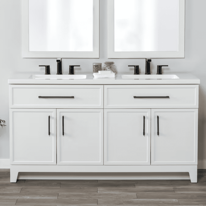 Potter 48-In White Single Sink Bathroom Vanity with White Cultured Marble Top - Image 26