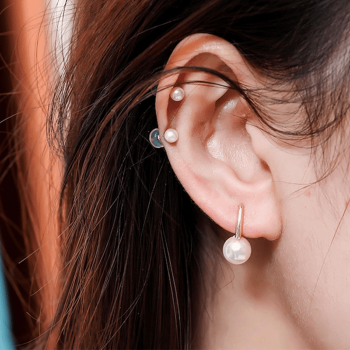 Pearl Hoop Earrings, Pearl Huggie Earrings for Women Big Gold Pearl Earrings Dainty 12 Mm Pearl Drop Earrings Dangle Hoop Earring as Girls Leverback Earrings Vintage Jewelry Wedding Gifts - Image 8