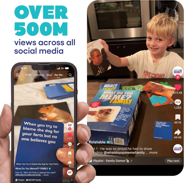 Family Edition by Relatable, Kids Games for Kids 8+, Christmas Games for Families, the Tiktok Viral Sensation, Includes 300 Caption Cards, 65 Photo Cards, and Game Instructions - Image 6