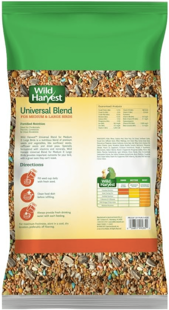 Universal Blend for Medium and Large Birds 10 Pounds; Fortified Nutrition - Image 2