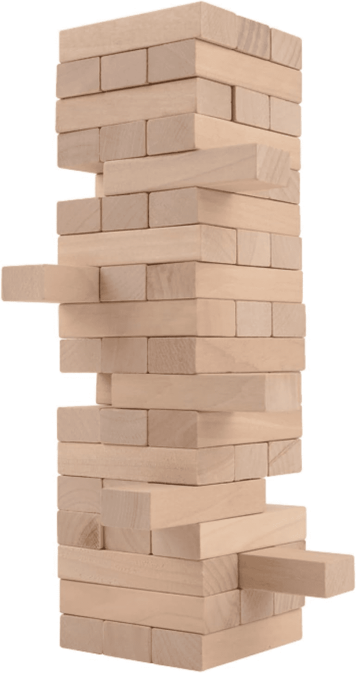 Timber Tower Wood Block Stacking Game – Original Edition (48 Pieces)