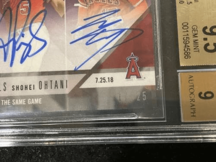 2018 TOPPS NOW TROUT / PUJOLS / OHTANI RC TRIPLE AUTO Ohtani # 17/25 BGS 9.5 #17 - - Image 2