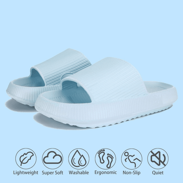 Cloud Slippers for Women and Men, Pillow House Slippers Shower Shoes Indoor Slides Bathroom Sandals, Ultimate Comfort, Lightweight, Thick Sole, Non-Slip, Easy to Clean - Image 2