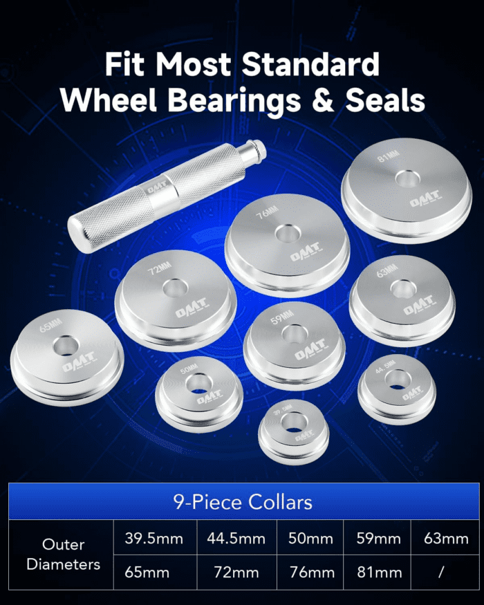 Bearing Press Kit, 10Pc Bearing Race and Seal Driver Set with Seal Driver and 9 Bearing Adapters, Seal Installer Bearing Driver Kit for Bearing Installation - Image 2