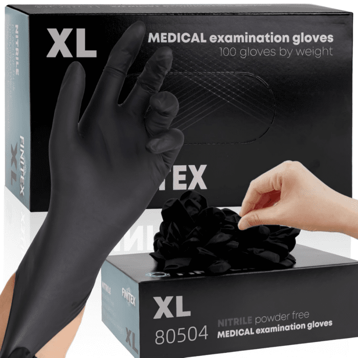 - Black Nitrile Disposable Gloves, 5Mil, Powder/Latex-Free, Medical Exam 100 PCS for Examination Home Cleaning Food Gloves (X-Large)