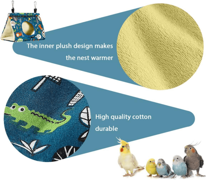 Winter Warm Bird Nest House- Bird Nests,Plush Hanging Hammock Shed Cage Warm Nest Accessories, Suitable for Small Birds Plush Fluffy Birds Hideaway Sleeping Bed Fuzzy for Parrot Parakeet Cockatiels - Image 3