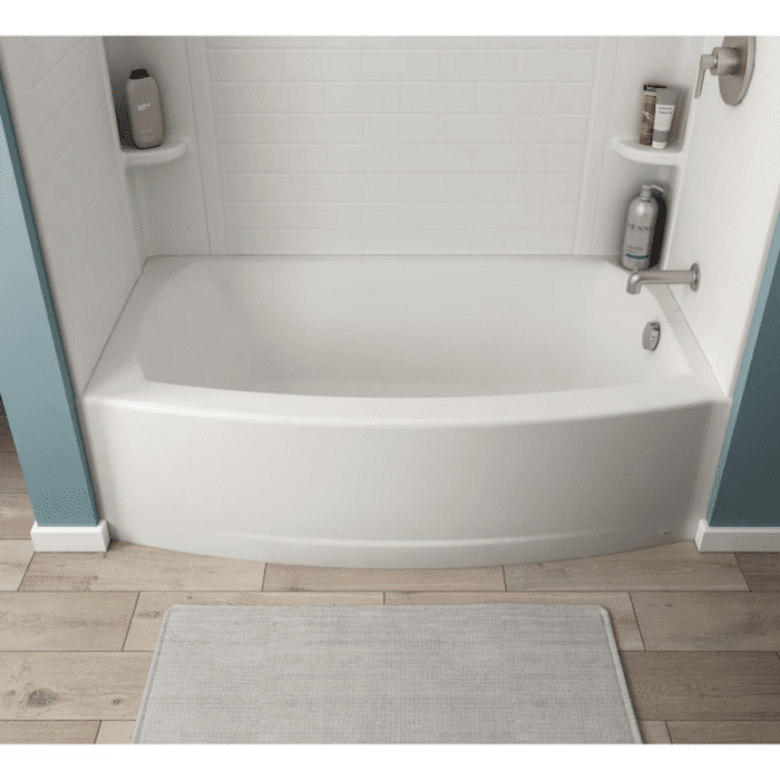 Elevate 60-In X 30-In Arctic White Fiberglass/Plastic Composite Alcove Soaking Bathtub (Right Drain)