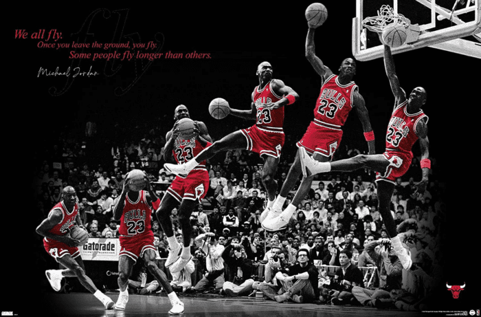 Michael Jordan - Fly Wall Poster, 22.375" X 34", Unframed Version