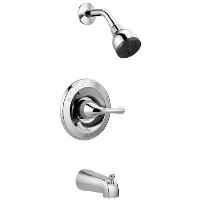 Foundations Chrome 1-Handle Single Function 2-In round Bathtub and Shower Faucet Valve Included