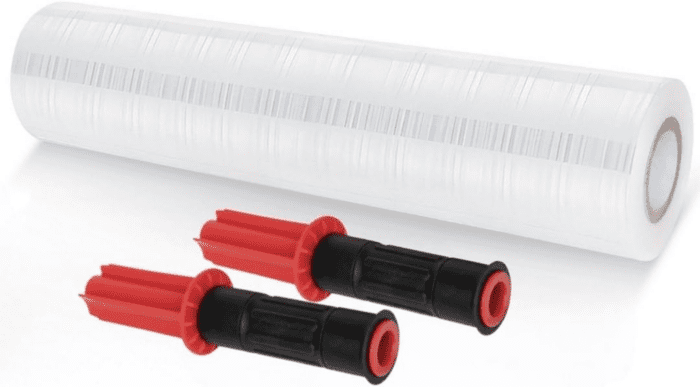 Stretch Wrap Roll with Handle 15” X 1000Ft – 80 Gauge – Heavy Duty Plastic Shrink Wrap Roll with Rotating Handles for Pallet Wrap Film - Plastic Wrap for Moving Supplies - Shrink Wrap for Moving,