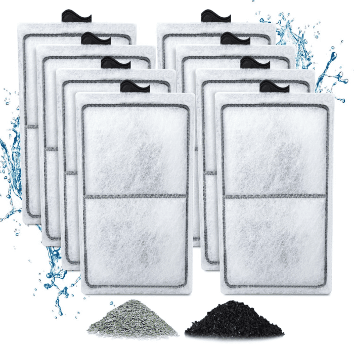 8 Pack PF-S Filter Cartridges for Top Fin Silenstream PF10 Power Filters, Remplacement Aquarium Carbon Cartridge with Zeolite