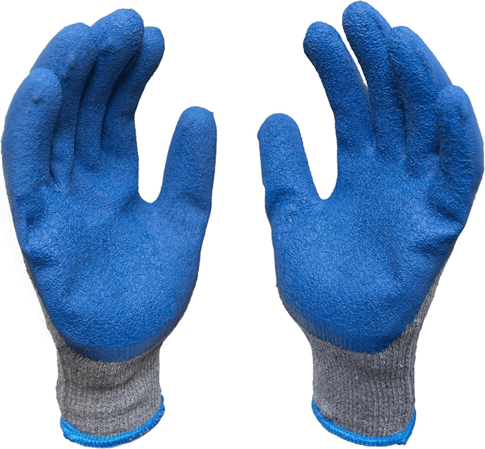 - 3100L-Dz-Parent 12 Pairs Large Rubber Latex Double Coated Work Gloves for Construction, Gardening Gloves, Heavy Duty Cotton Blend Blue - Image 6