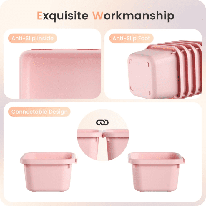 【𝟰𝟮𝗣𝗖𝗦】【Pink】 Tool Box Organizer Tray Divider Set, Desk Drawer Organizer, Garage Organization and Storage Toolbox Accessories for Rolling Tool Chest Cart Cabinet Work Bench Small Parts - Image 6