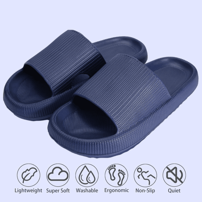 Cloud Slippers for Women and Men, Pillow House Slippers Shower Shoes Indoor Slides Bathroom Sandals, Ultimate Comfort, Lightweight, Thick Sole, Non-Slip, Easy to Clean - Image 2