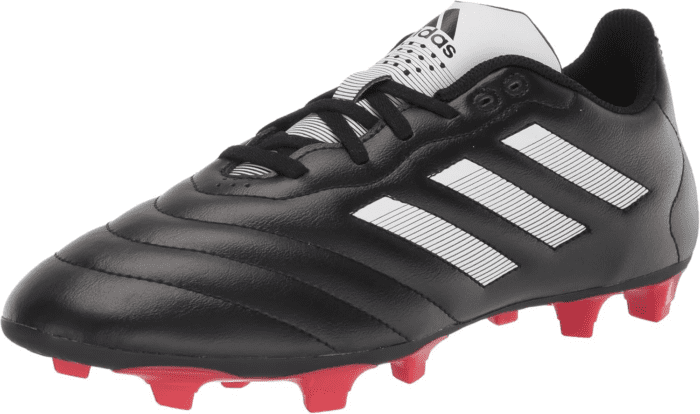 Unisex Goletto Firm Ground Soccer Shoe, Black/White/Red, 10 US Men