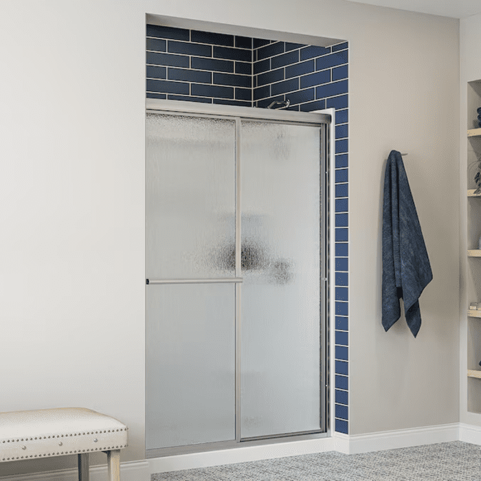 Deluxe Silver 43-In to 48-In W X 70-In H Framed Sliding Shower Door - Image 8