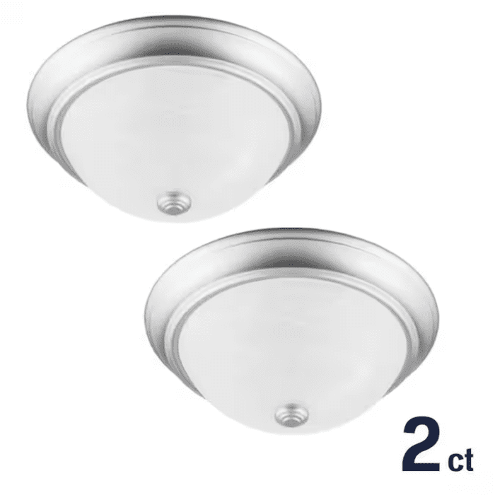 2-Light 13-In Satin Nickel Led, Flush Mount Light (2-Pack) - Image 4