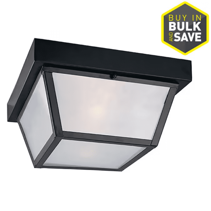 Wayman 2-Light 10.37-In Matte Black Indoor/Outdoor Flush Mount Light - Image 3