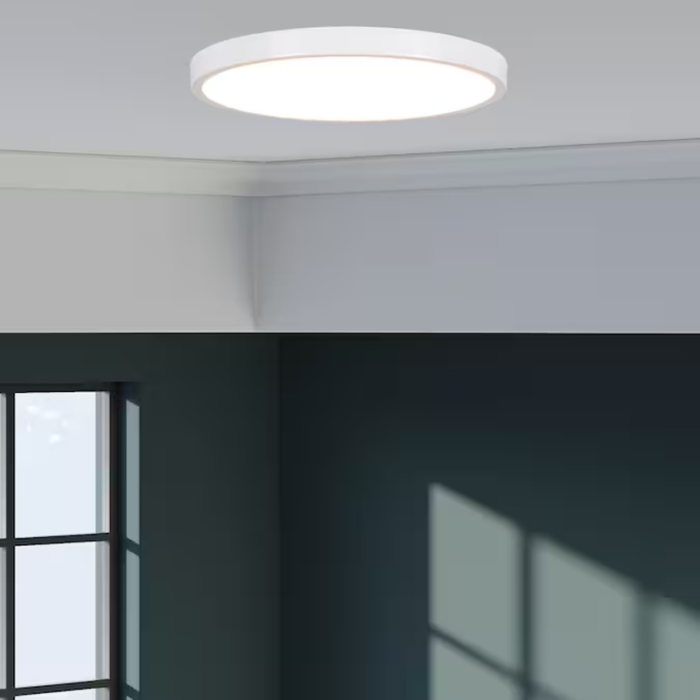 Adjustable Color Temperature 1-Light 13-In Matte Black LED Flush Mount Light - Image 6