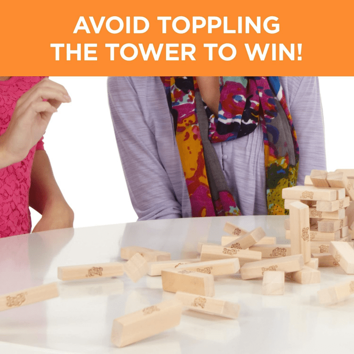 Jenga Wooden Blocks Stacking Tumbling Tower Game | Party Games for Kids & Families | Christmas Stocking Stuffers | Ages 6+ (Amazon Exclusive) - Image 6