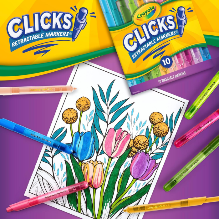 Clicks Retractable Markers (10Ct), Washable Markers for Kids, Click Markers, School Supplies for Kids, Gifts, Ages 5+ - Image 5