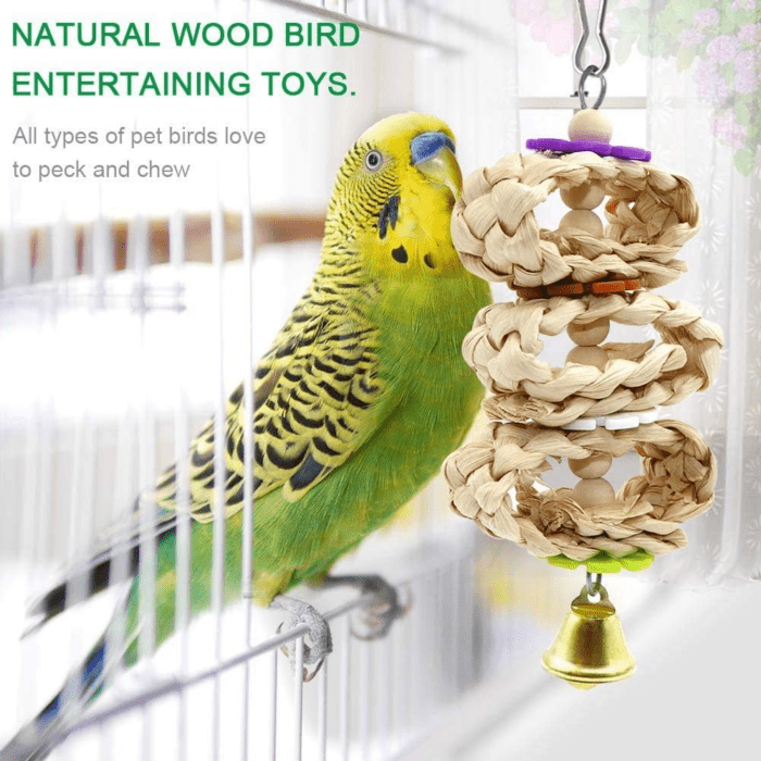 Bird Parrot Swing Toys, Chewing Standing Hanging Perch Hammock Climbing Ladder Bird Cage Toys for Budgerigar, Parakeet, Conure, Cockatiel, Mynah, Love Birds, Finches and Other Small to Medium Birds - Image 5