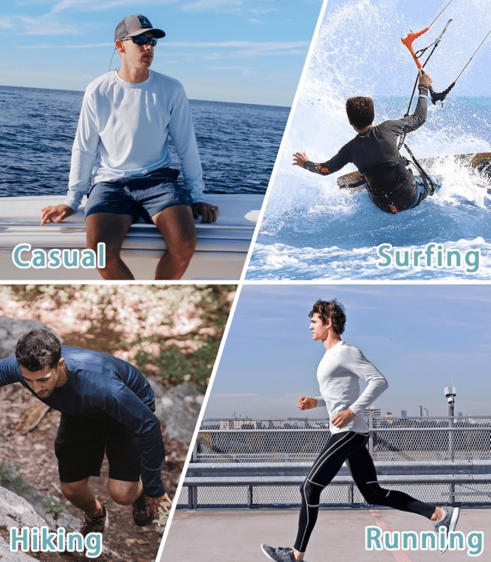 Men'S UPF 50+ Hoodie Shirts Rash Guard Long Sleeve Sun Protection SPF Fishing Shirt UV for Athletic Running Swim - Image 5