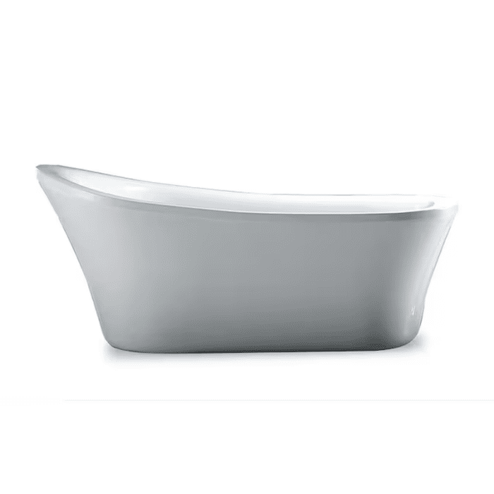 Rachel 34.25-In X 71-In Gloss White Acrylic Oval Freestanding Soaking Bathtub with Drain (Front Center Drain) - Image 2