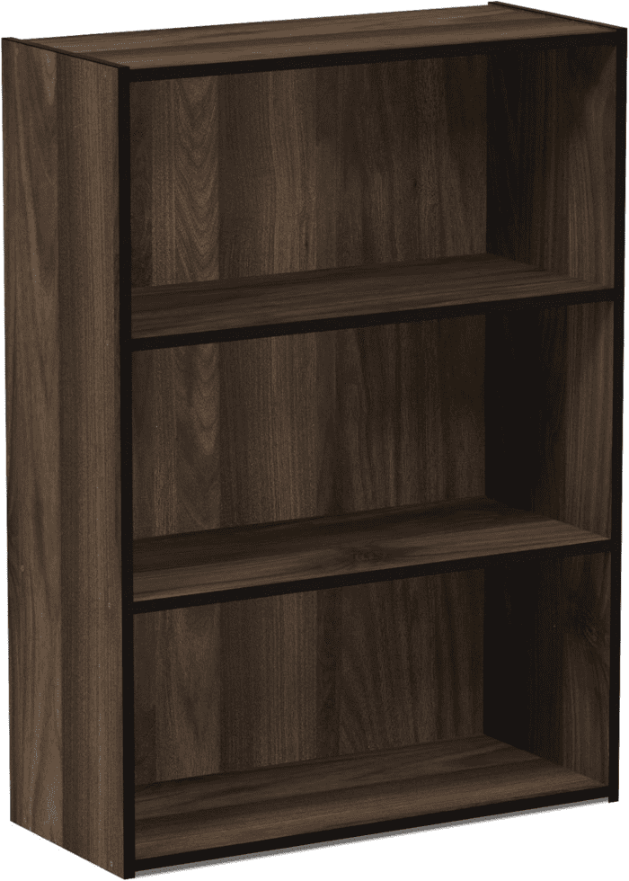 Pasir 3-Tier Open Shelf Bookcase, Columbia Walnut