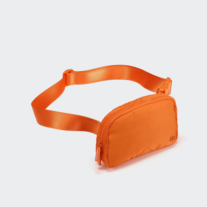 Two Way Zipper Fanny Pack Nylon Everywhere Belt Bag for Women, Water Repellent Waist Packs, Crossbody Bags with Adjustable Strap (Dark Orange). - Image 3