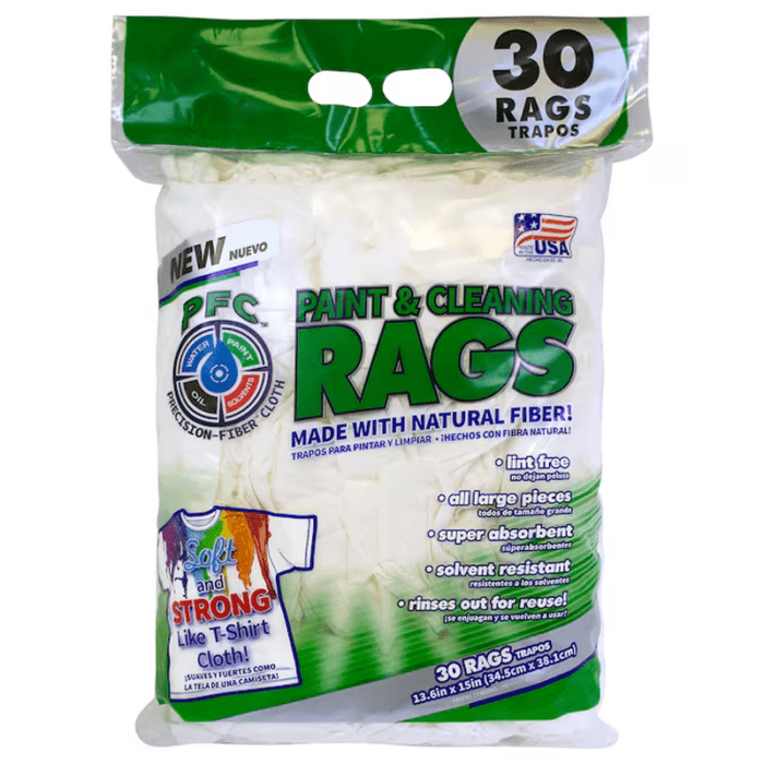 Paint Rags 30-Pack Natural Fiber Blend Cloth